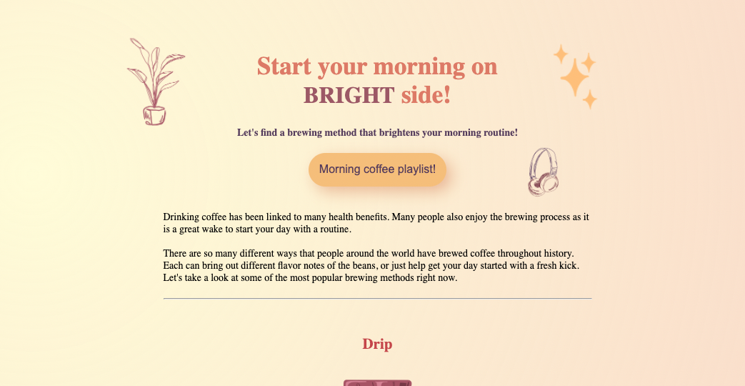 Coffee Website Landing Page